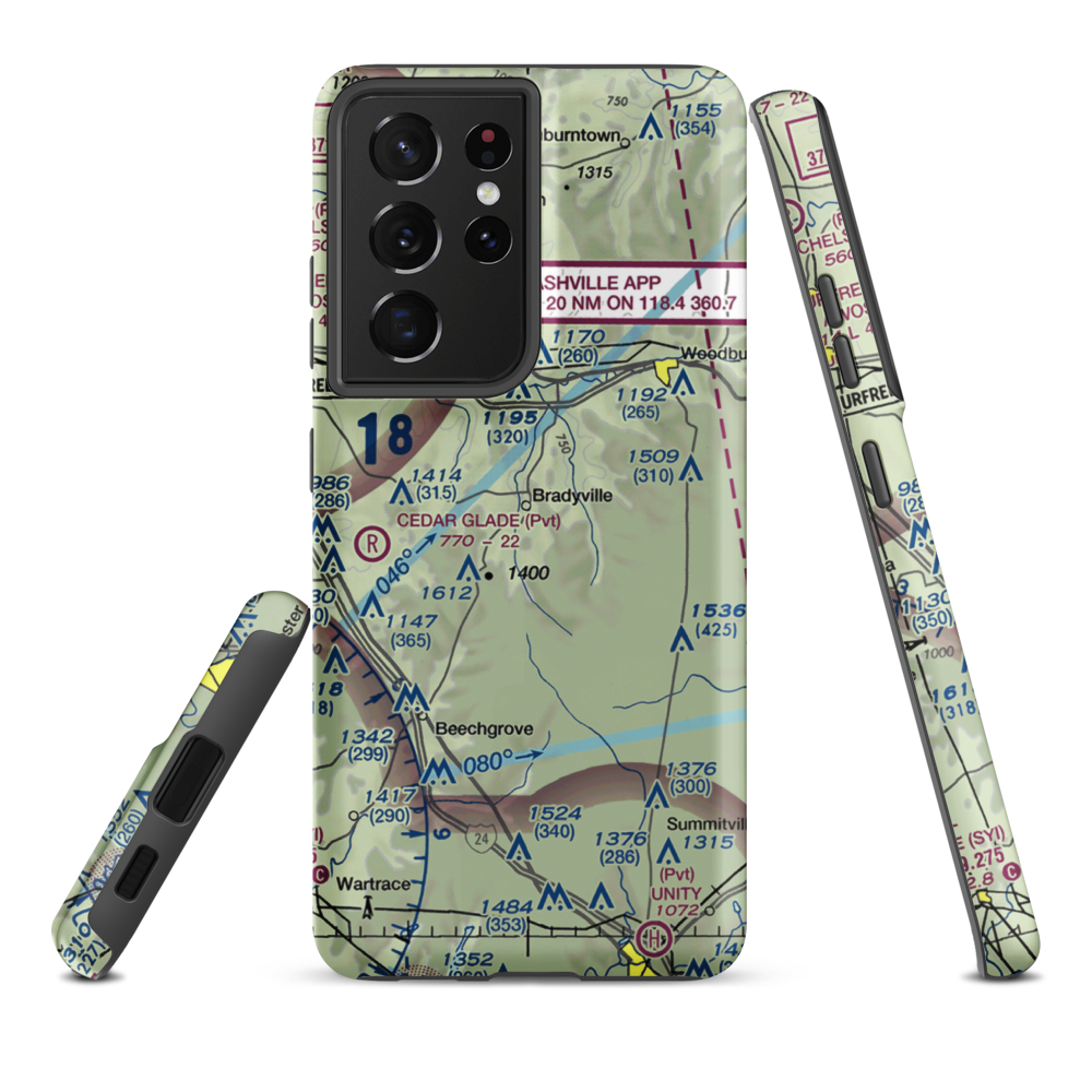 Meadow Lark Aerodrome Ultralight Flightpark (62TN) VFR Sectional Samsung Phone Case Samsung Galaxy S21 Ultra model shown