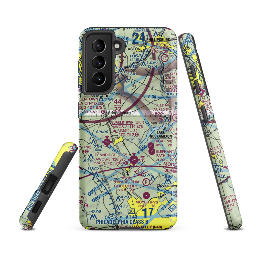 Meadow Strip Ultralightport (9PA3) VFR Sectional Samsung Phone Case Samsung Galaxy S21 FE model shown