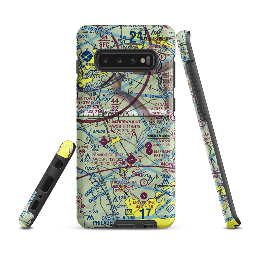 Meadow Strip Ultralightport (9PA3) VFR Sectional Samsung Phone Case Samsung Galaxy S10 Plus model shown