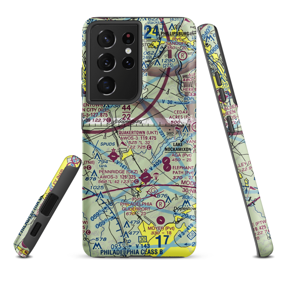Meadow Strip Ultralightport (9PA3) VFR Sectional Samsung Phone Case Samsung Galaxy S21 Ultra model shown