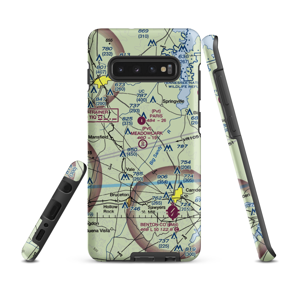 Meadowlark Airport (9TN2) VFR Sectional Samsung Phone Case Samsung Galaxy S10 Plus model shown