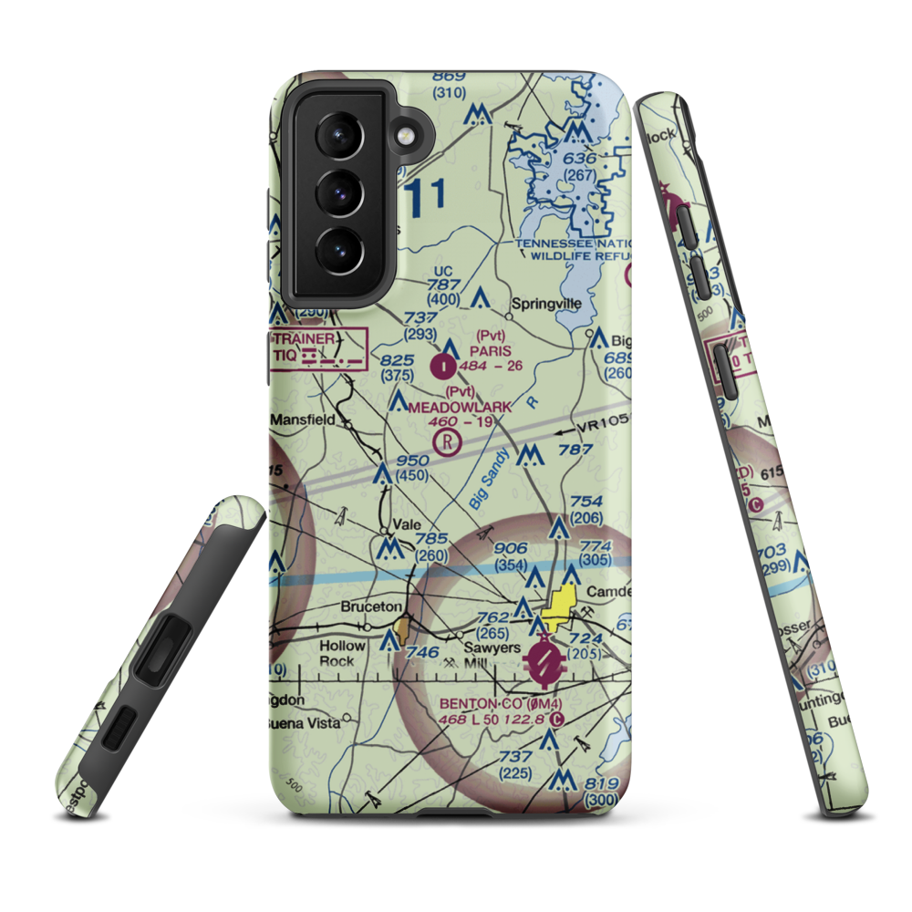 Meadowlark Airport (9TN2) VFR Sectional Samsung Phone Case Samsung Galaxy S21 Plus model shown