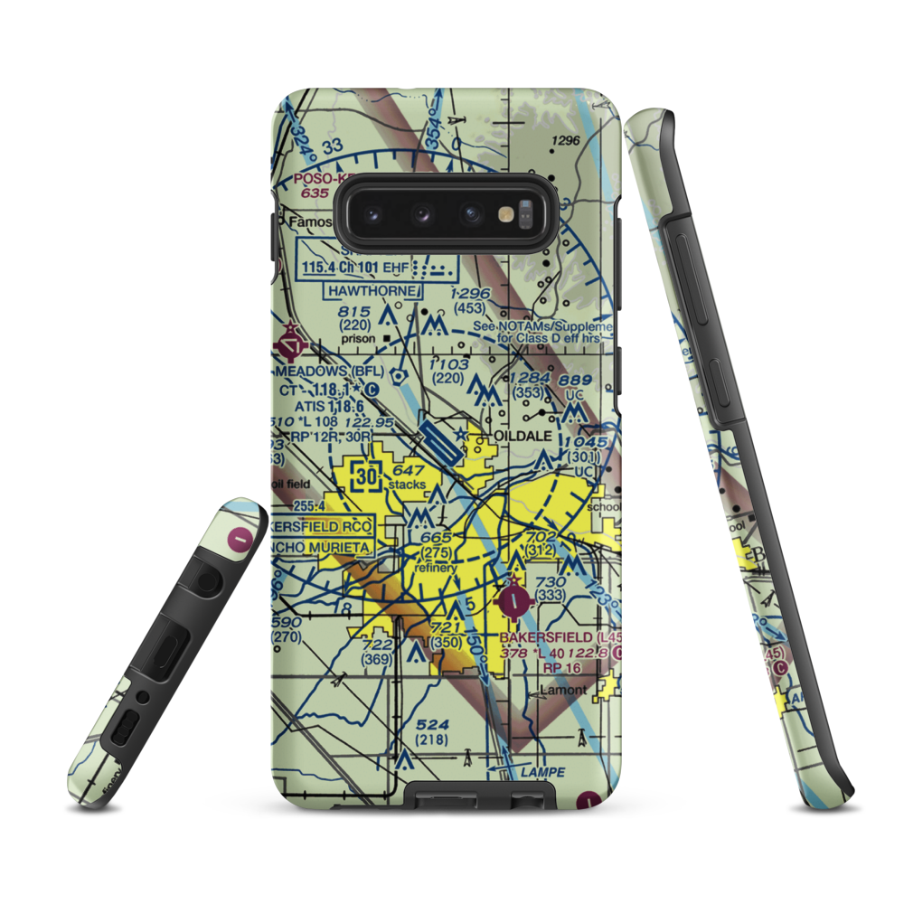 Meadows Field (BFL) VFR Sectional Samsung Phone Case Samsung Galaxy S10 Plus model shown