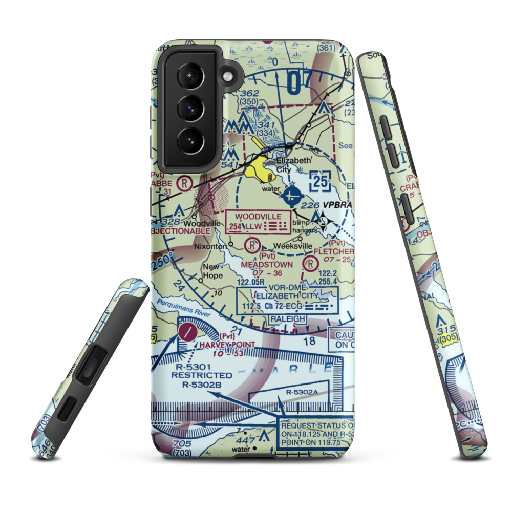 Meadstown Airstrip (NC28) VFR Sectional Samsung Phone Case Samsung Galaxy S21 Plus model shown