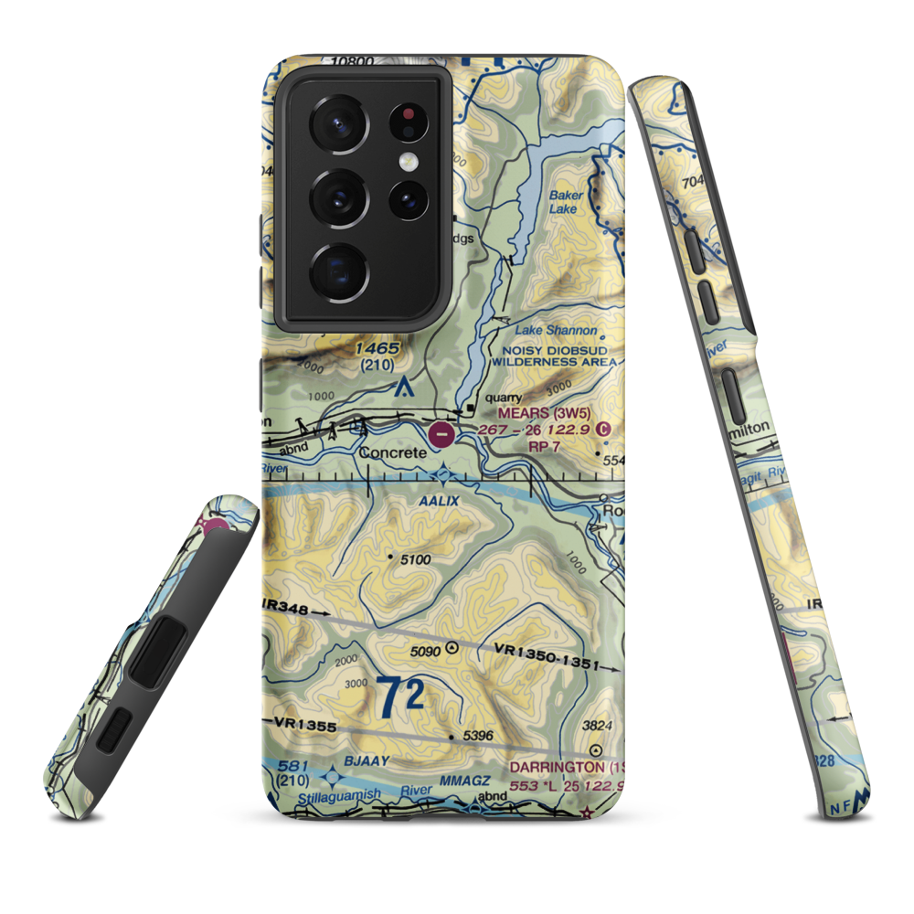 Mears Field Airport (3W5) VFR Sectional Samsung Phone Case Samsung Galaxy S21 Plus model shown