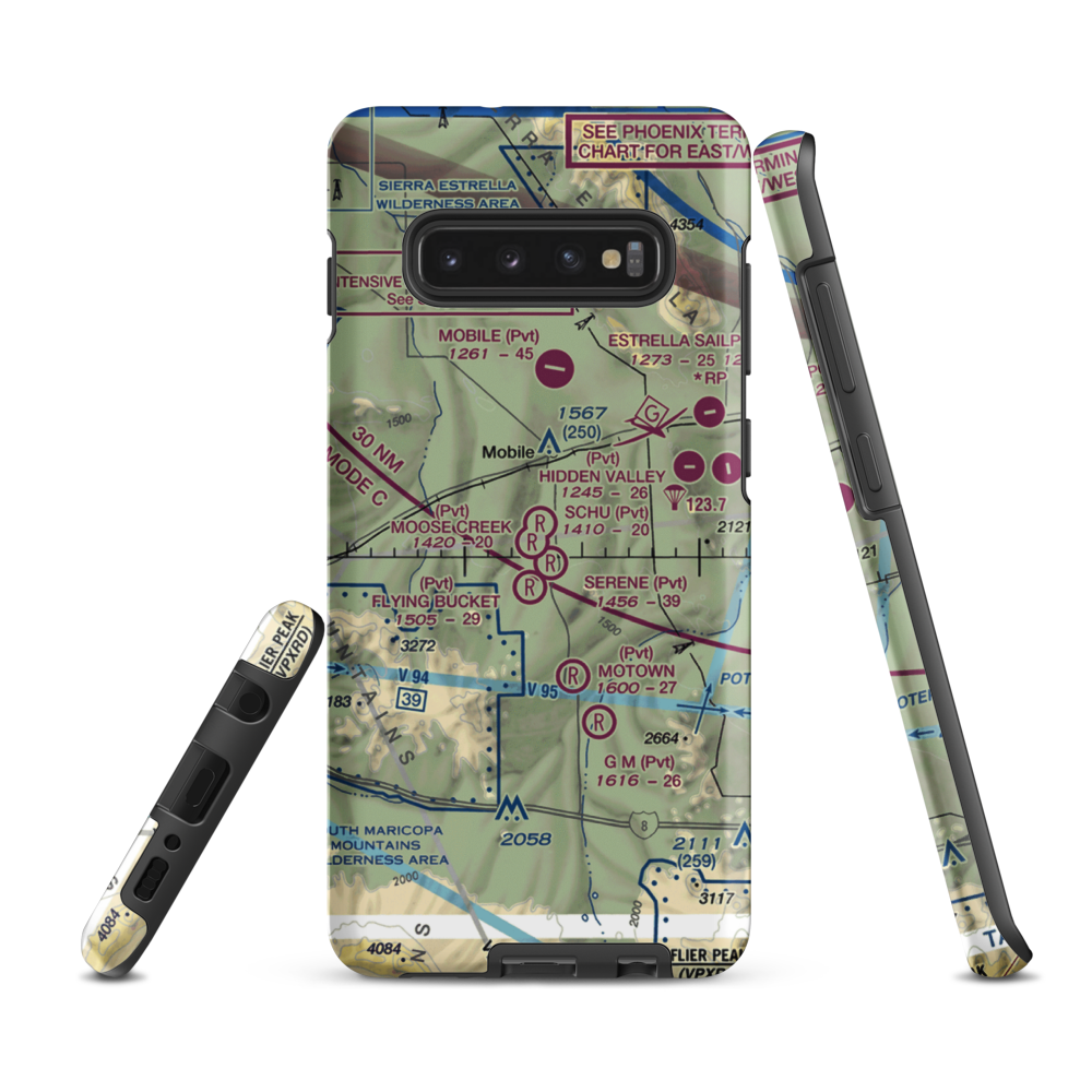 Mel's Ranch Airport (AZ78) VFR Sectional Samsung Phone Case Samsung Galaxy S10 Plus model shown
