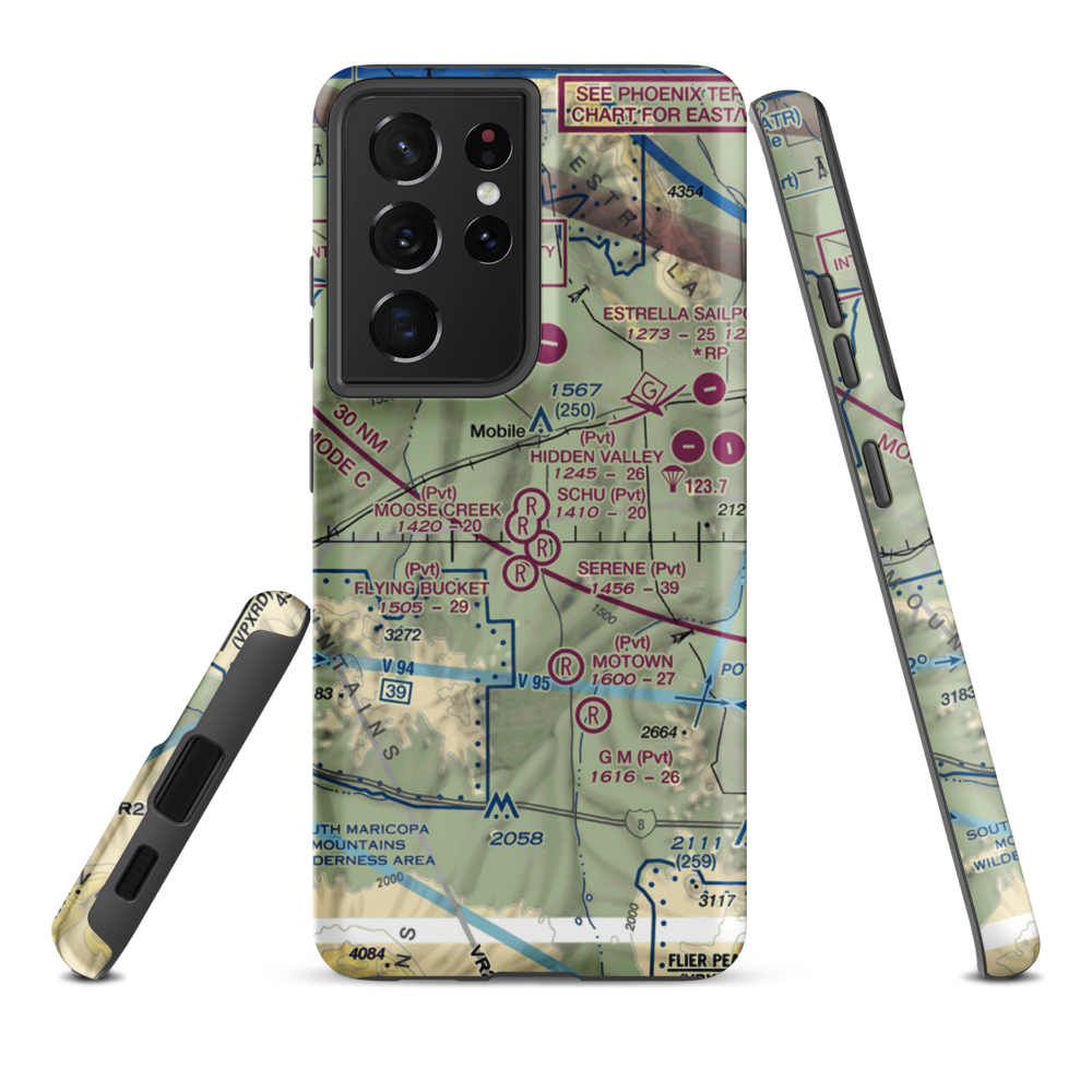 Mel's Ranch Airport (AZ78) VFR Sectional Samsung Phone Case Samsung Galaxy S21 Plus model shown