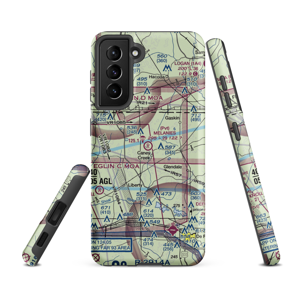 Melanie's Airport (05FA) VFR Sectional Samsung Phone Case Samsung Galaxy S21 FE model shown