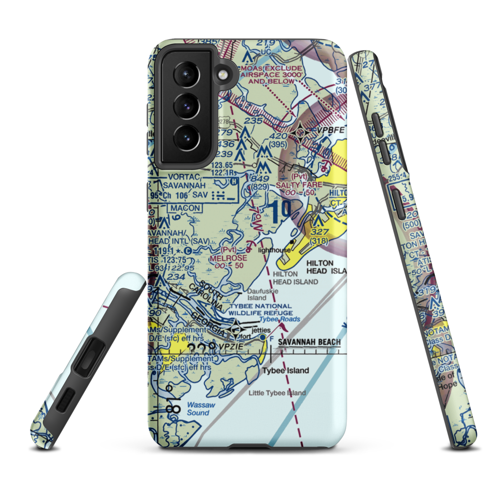Melrose Landing Seaplane Base (2SC3) VFR Sectional Samsung Phone Case Samsung Galaxy S21 Plus model shown