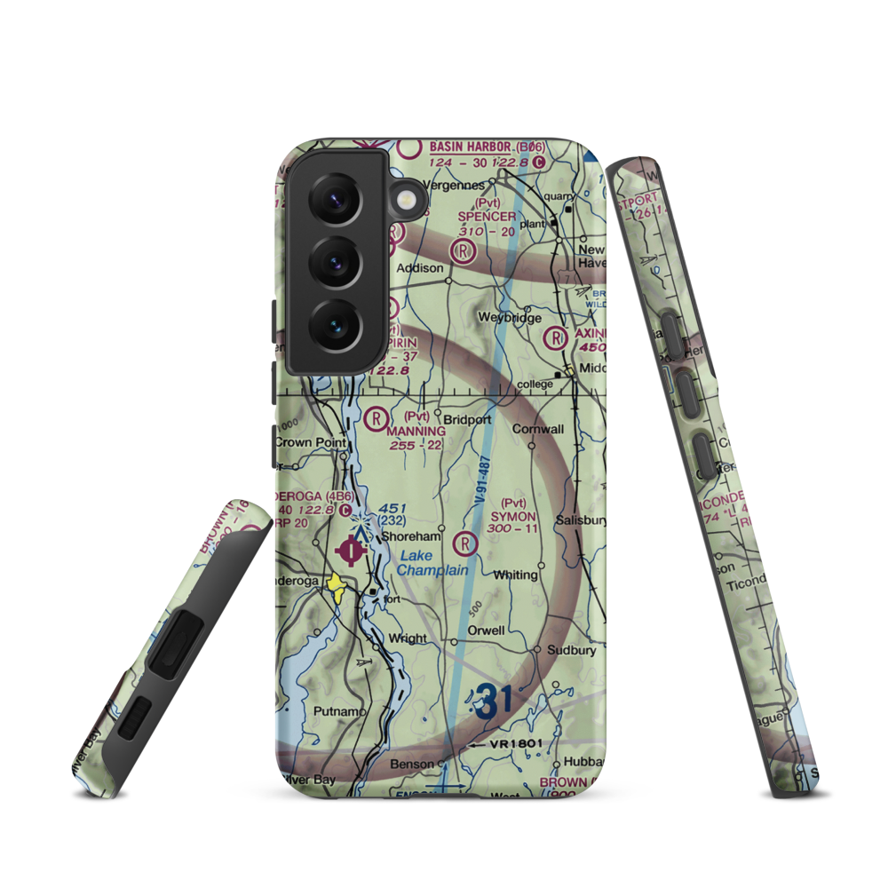 Melrose Springs Airfield (VT73) VFR Sectional Samsung Phone Case Samsung Galaxy S22 model shown