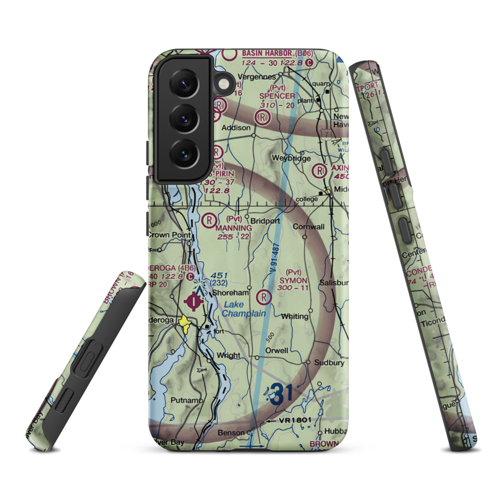 Melrose Springs Airfield (VT73) VFR Sectional Samsung Phone Case Samsung Galaxy S22 Plus model shown