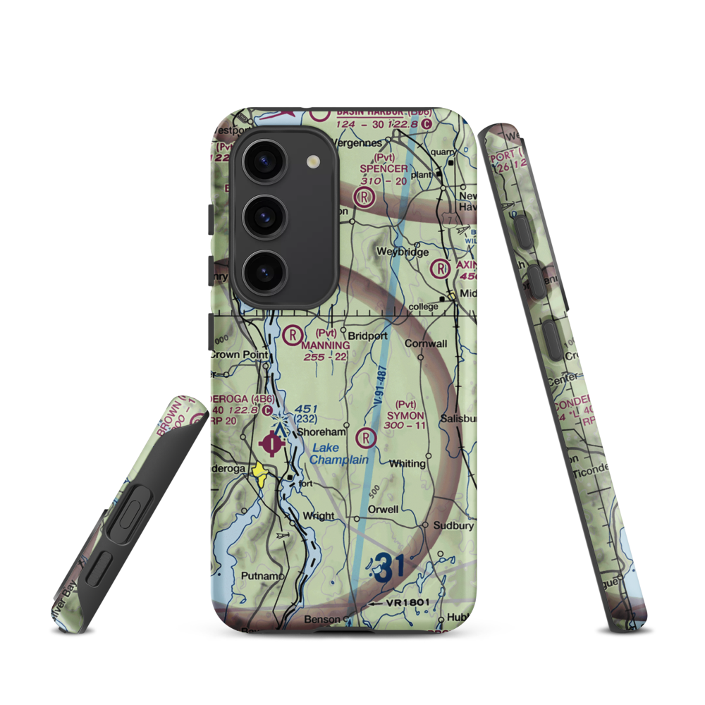 Melrose Springs Airfield (VT73) VFR Sectional Samsung Phone Case Samsung Galaxy S23 model shown