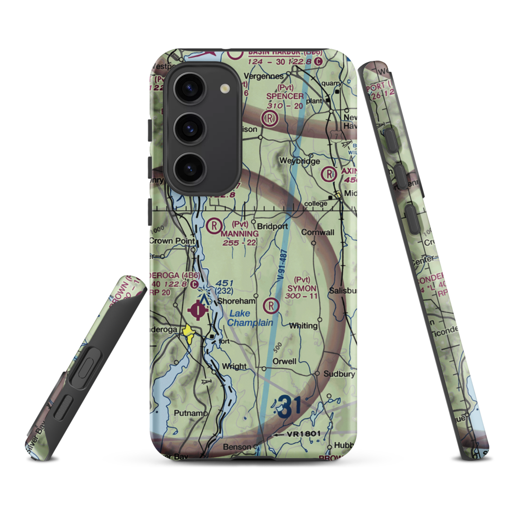 Melrose Springs Airfield (VT73) VFR Sectional Samsung Phone Case Samsung Galaxy S23 Plus model shown