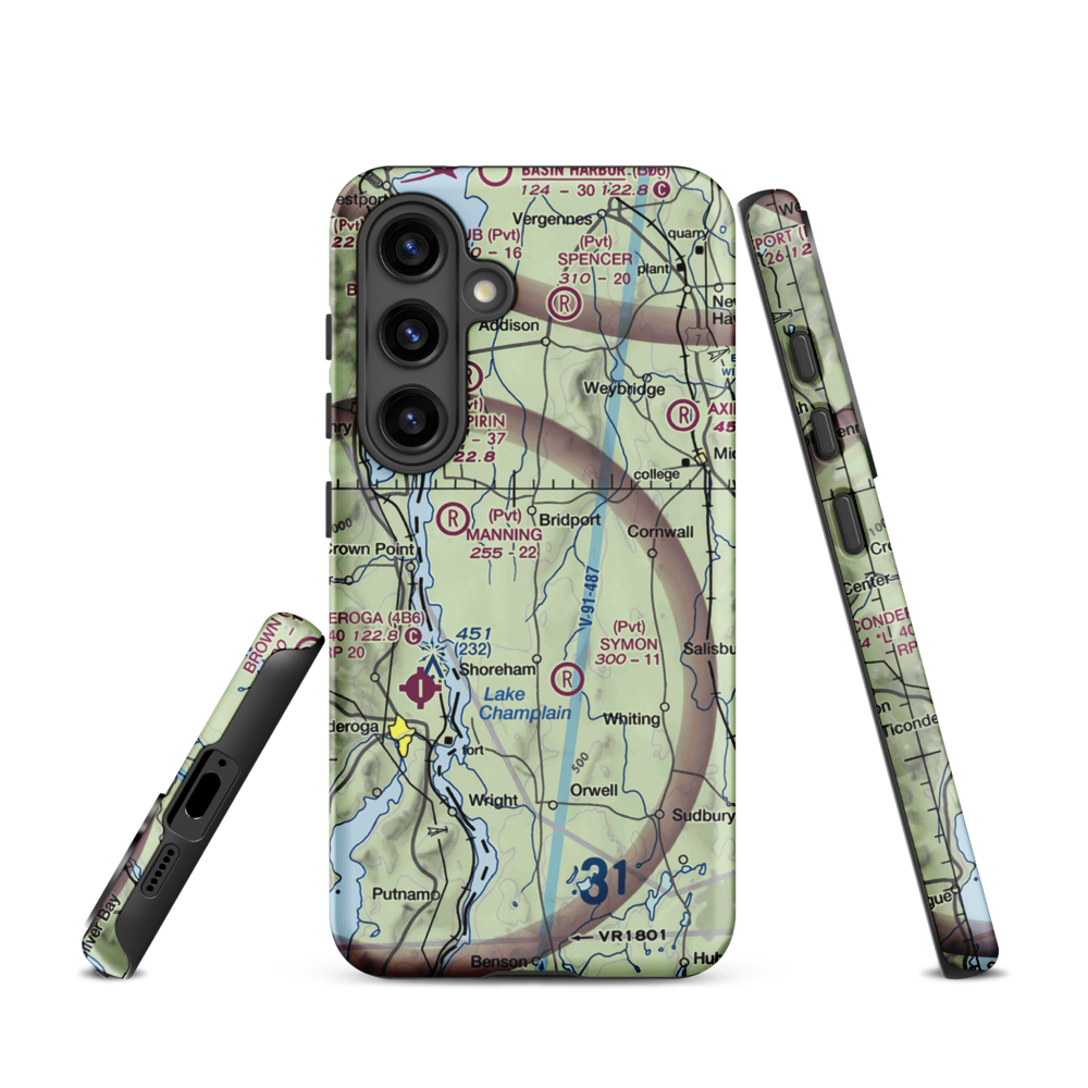 Melrose Springs Airfield (VT73) VFR Sectional Samsung Phone Case Samsung Galaxy S24 model shown