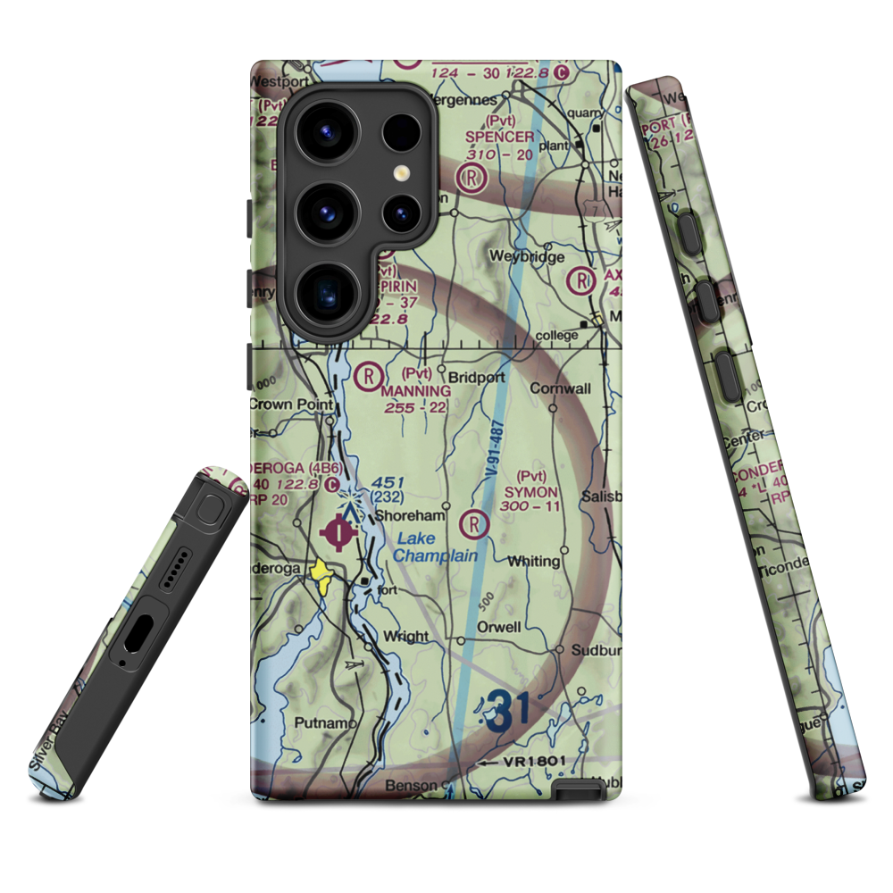 Melrose Springs Airfield (VT73) VFR Sectional Samsung Phone Case Samsung Galaxy S24 Ultra model shown