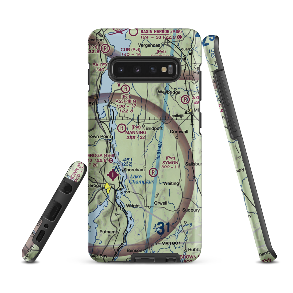 Melrose Springs Airfield (VT73) VFR Sectional Samsung Phone Case Samsung Galaxy S10 Plus model shown