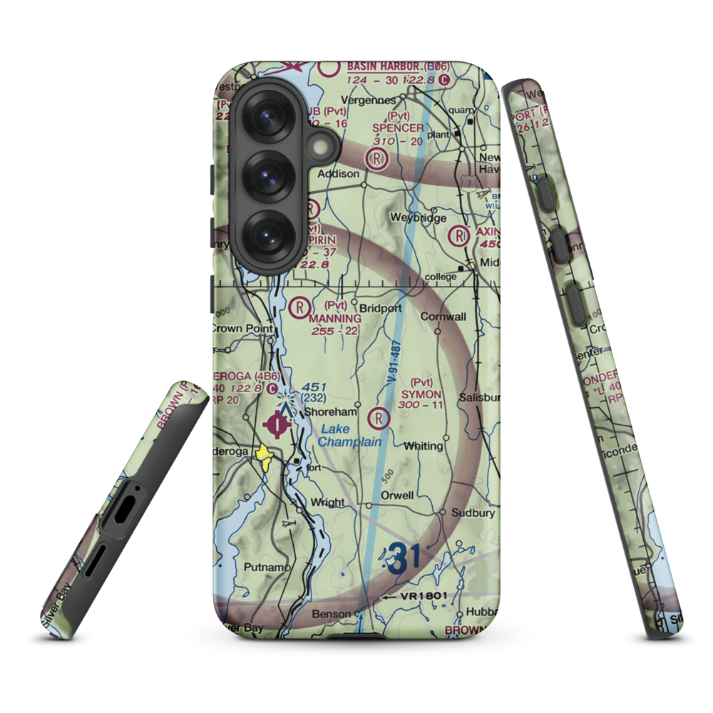 Melrose Springs Airfield (VT73) VFR Sectional Samsung Phone Case Samsung Galaxy S25 Plus model shown