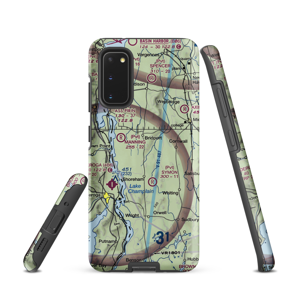 Melrose Springs Airfield (VT73) VFR Sectional Samsung Phone Case Samsung Galaxy S20 model shown