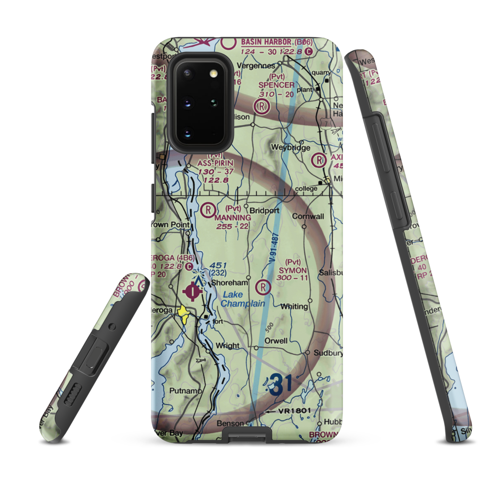 Melrose Springs Airfield (VT73) VFR Sectional Samsung Phone Case Samsung Galaxy S20 Plus model shown