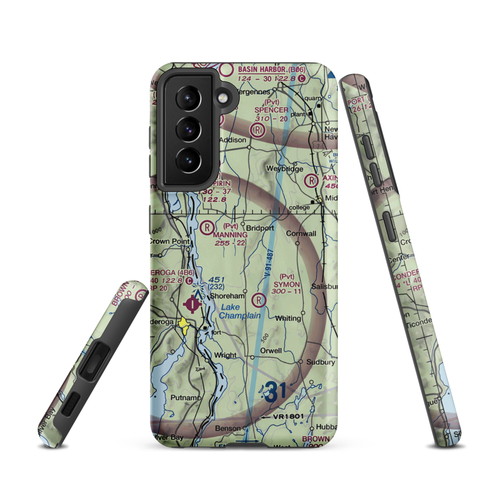 Melrose Springs Airfield (VT73) VFR Sectional Samsung Phone Case Samsung Galaxy S21 model shown