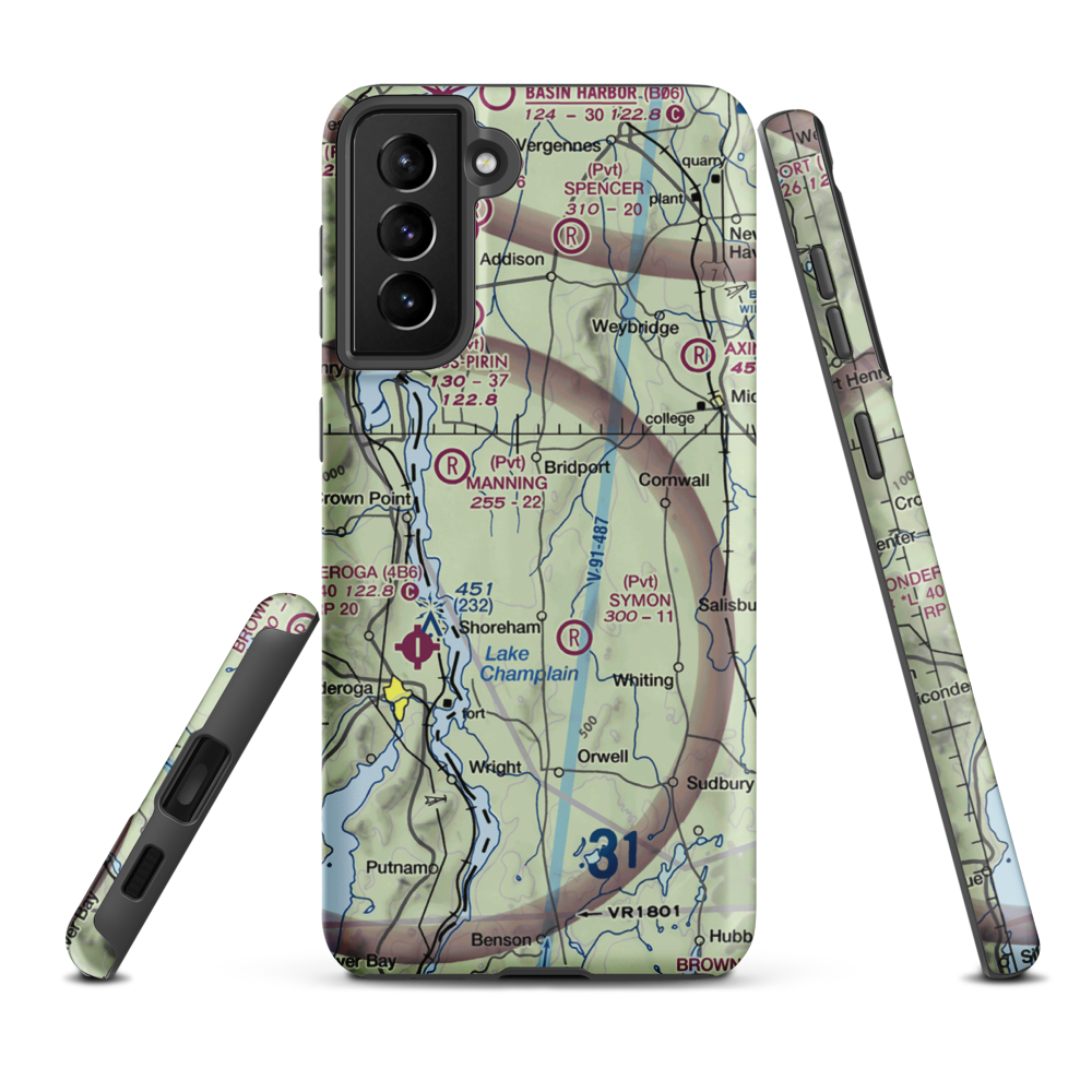 Melrose Springs Airfield (VT73) VFR Sectional Samsung Phone Case Samsung Galaxy S21 FE model shown