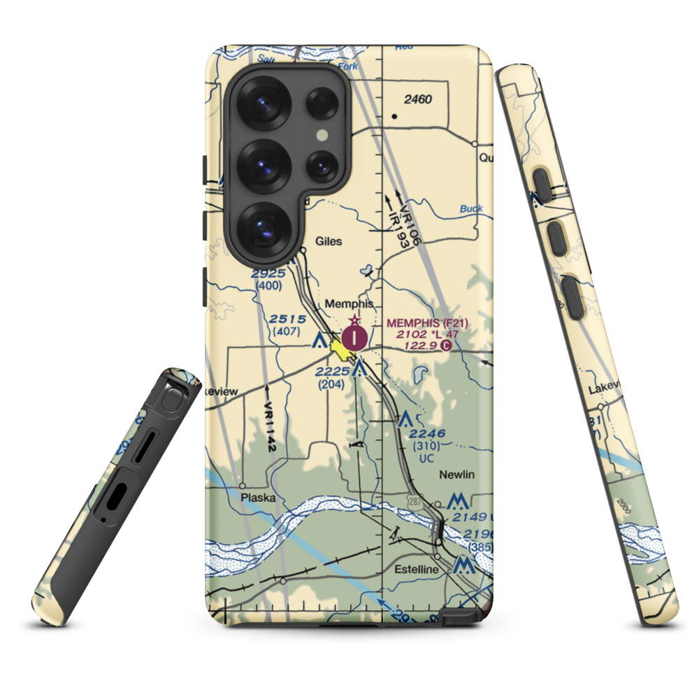 Memphis Municipal Airport (F21) VFR Sectional Samsung Phone Case Samsung Galaxy S25 Ultra model shown