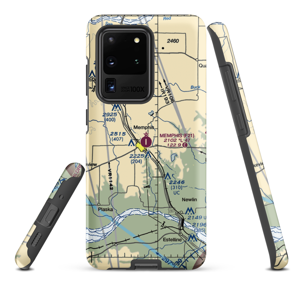 Memphis Municipal Airport (F21) VFR Sectional Samsung Phone Case Samsung Galaxy S20 Ultra model shown