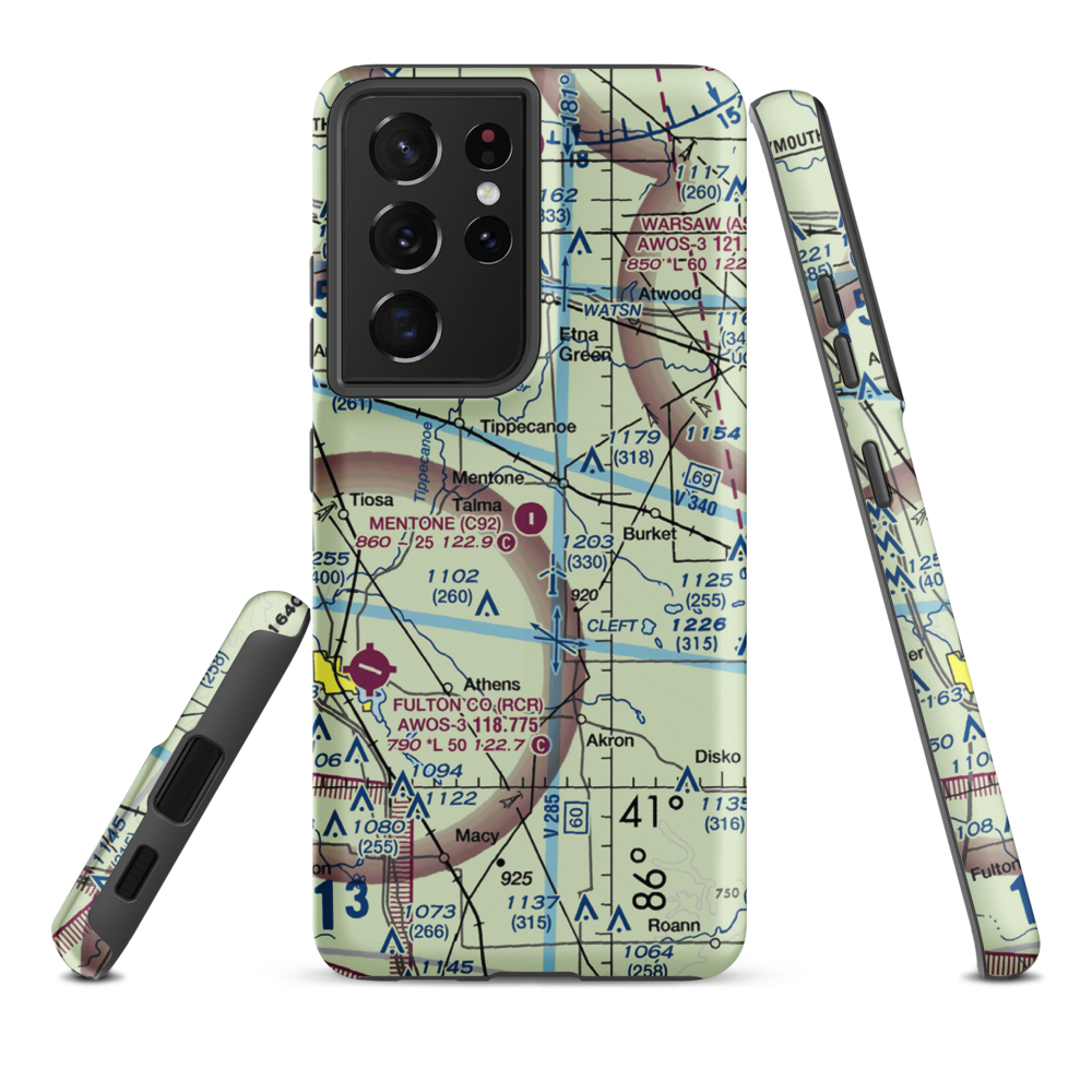Mentone Airport (C92) VFR Sectional Samsung Phone Case Samsung Galaxy S21 Ultra model shown