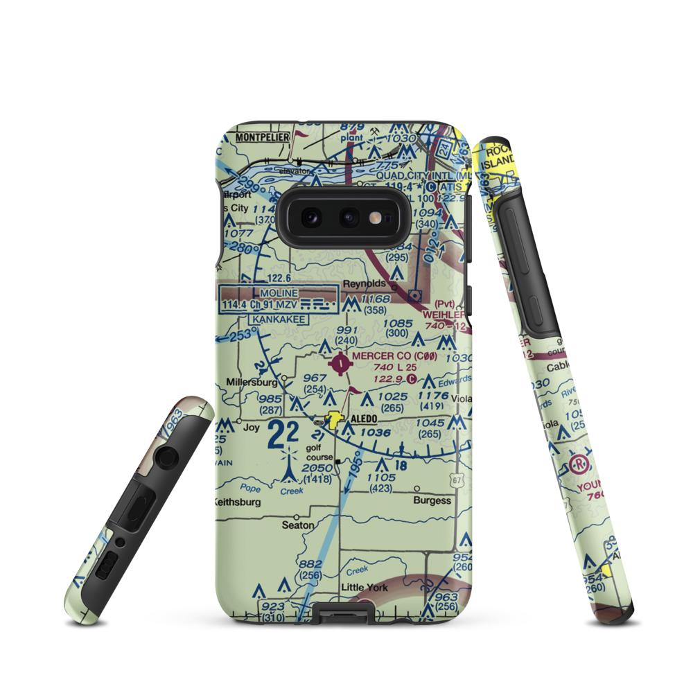 Mercer County Airport (C00) VFR Sectional Samsung Phone Case Samsung Galaxy S10e model shown