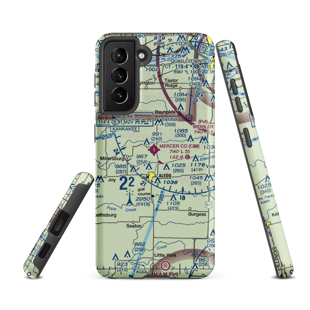Mercer County Airport (C00) VFR Sectional Samsung Phone Case Samsung Galaxy S21 FE model shown