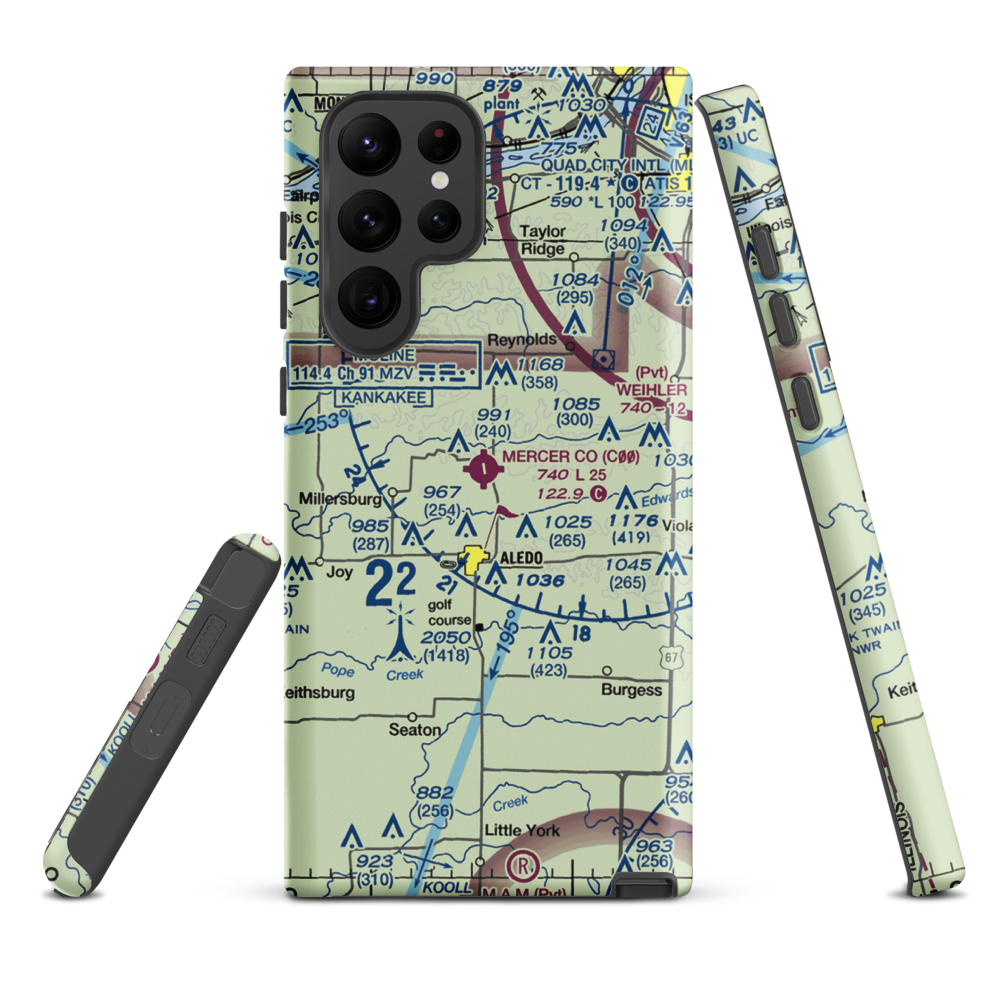 Mercer County Airport (C00) VFR Sectional Samsung Phone Case Samsung Galaxy S22 Ultra model shown