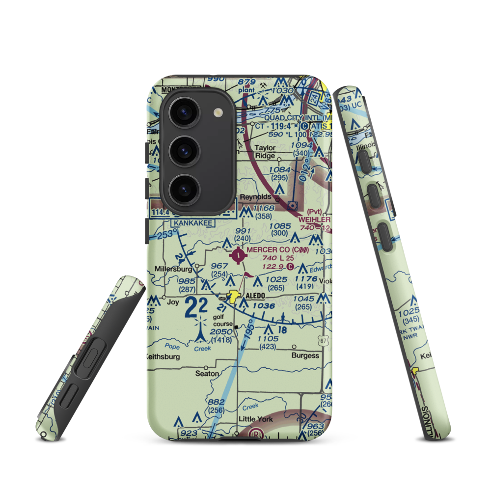 Mercer County Airport (C00) VFR Sectional Samsung Phone Case Samsung Galaxy S23 model shown