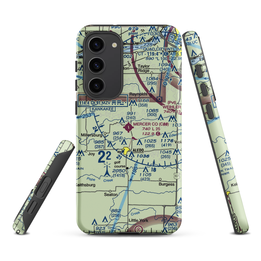 Mercer County Airport (C00) VFR Sectional Samsung Phone Case Samsung Galaxy S23 Plus model shown