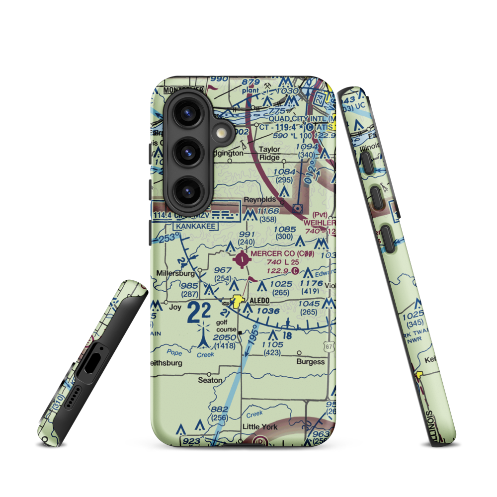 Mercer County Airport (C00) VFR Sectional Samsung Phone Case Samsung Galaxy S24 model shown