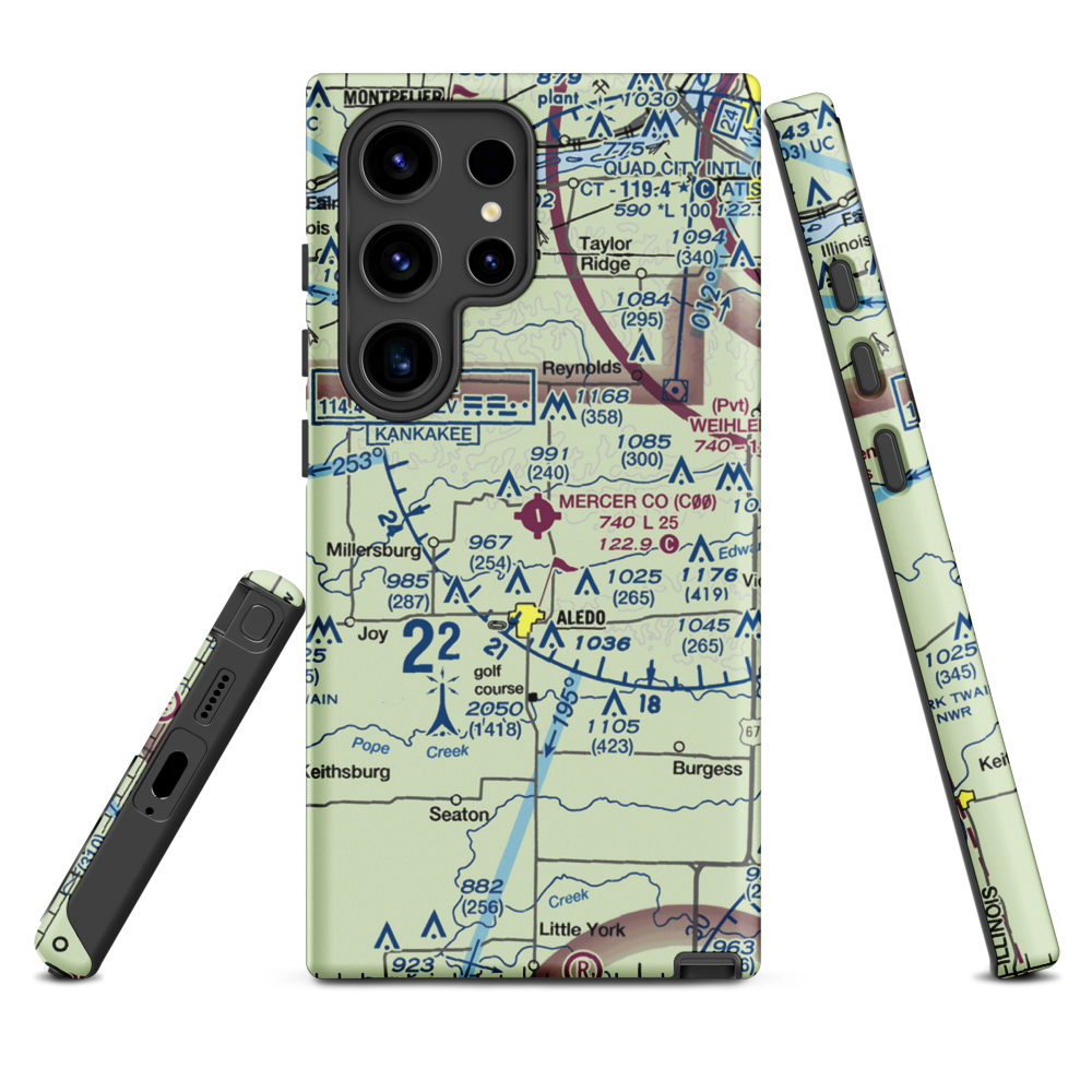 Mercer County Airport (C00) VFR Sectional Samsung Phone Case Samsung Galaxy S24 Ultra model shown