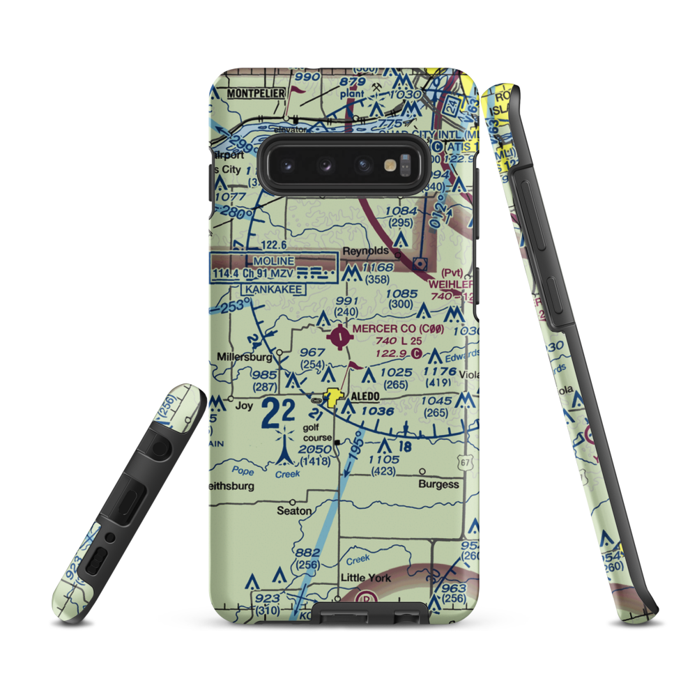 Mercer County Airport (C00) VFR Sectional Samsung Phone Case Samsung Galaxy S10 Plus model shown