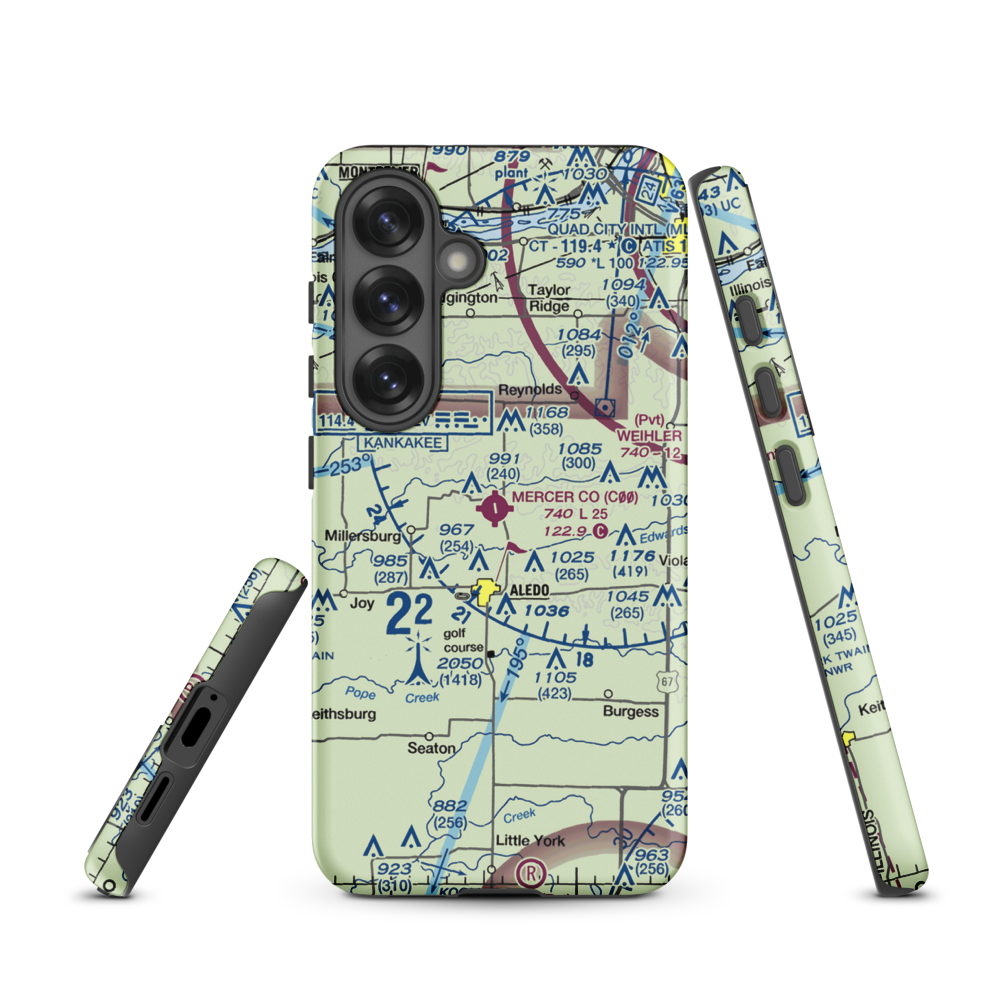 Mercer County Airport (C00) VFR Sectional Samsung Phone Case Samsung Galaxy S25 model shown
