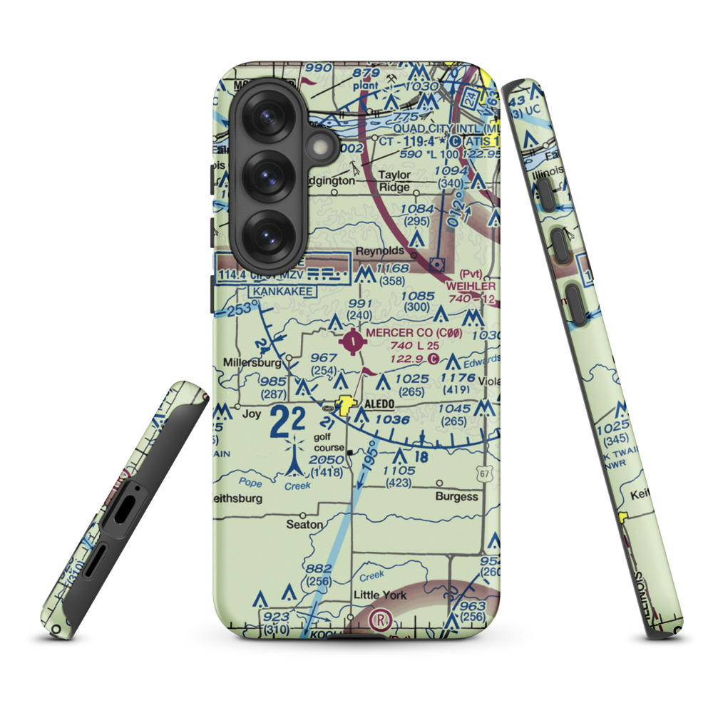 Mercer County Airport (C00) VFR Sectional Samsung Phone Case Samsung Galaxy S25 Plus model shown