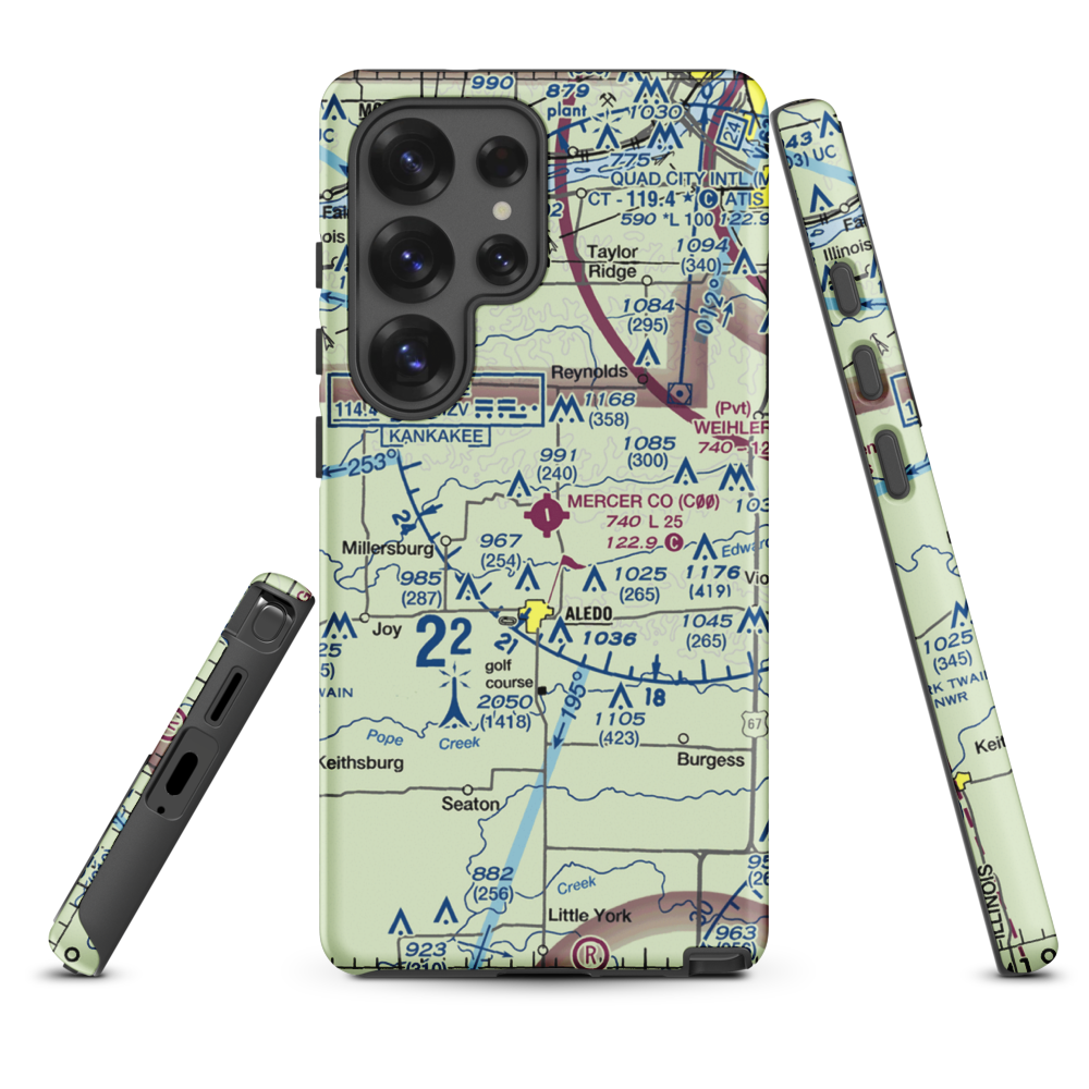 Mercer County Airport (C00) VFR Sectional Samsung Phone Case Samsung Galaxy S25 Ultra model shown