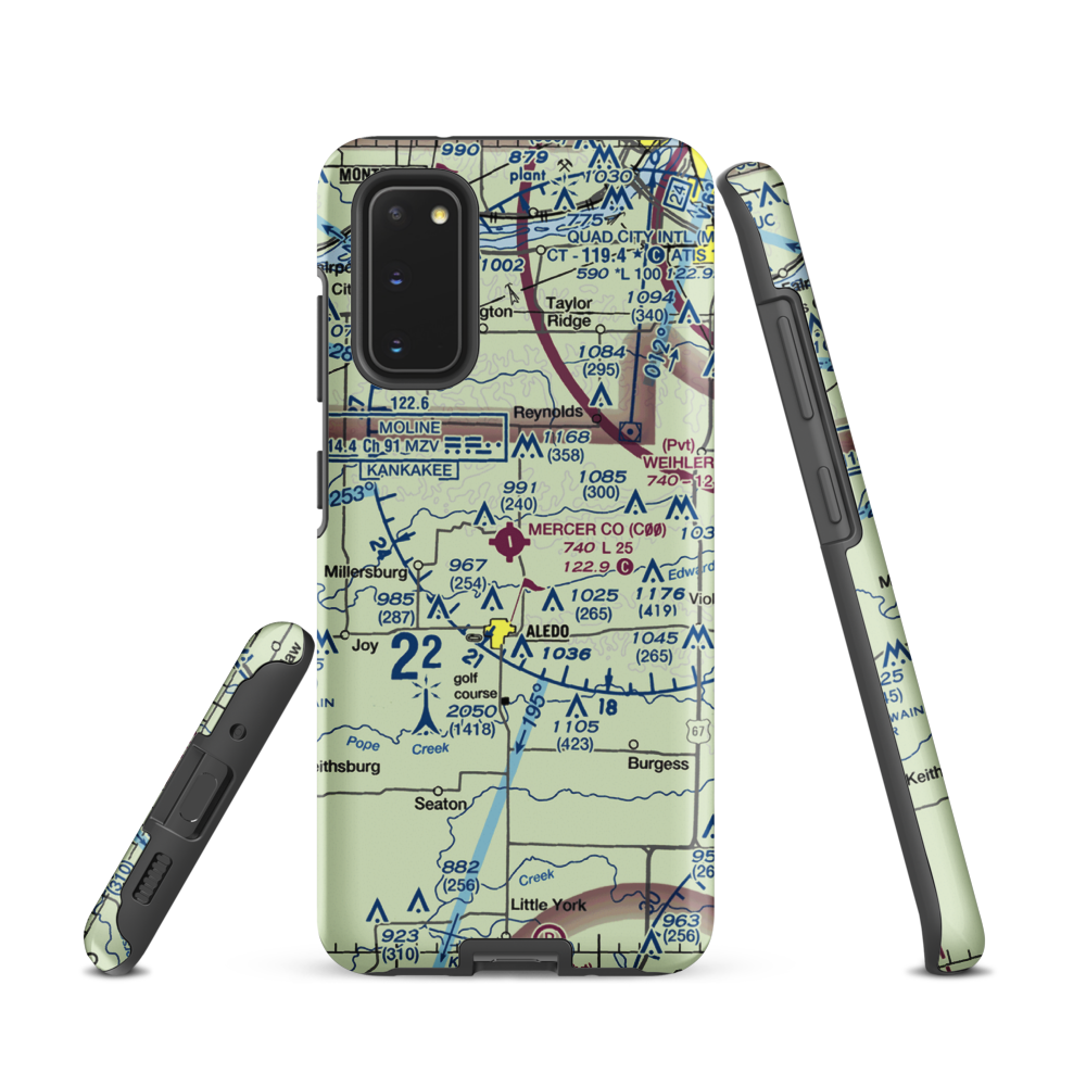 Mercer County Airport (C00) VFR Sectional Samsung Phone Case Samsung Galaxy S20 model shown