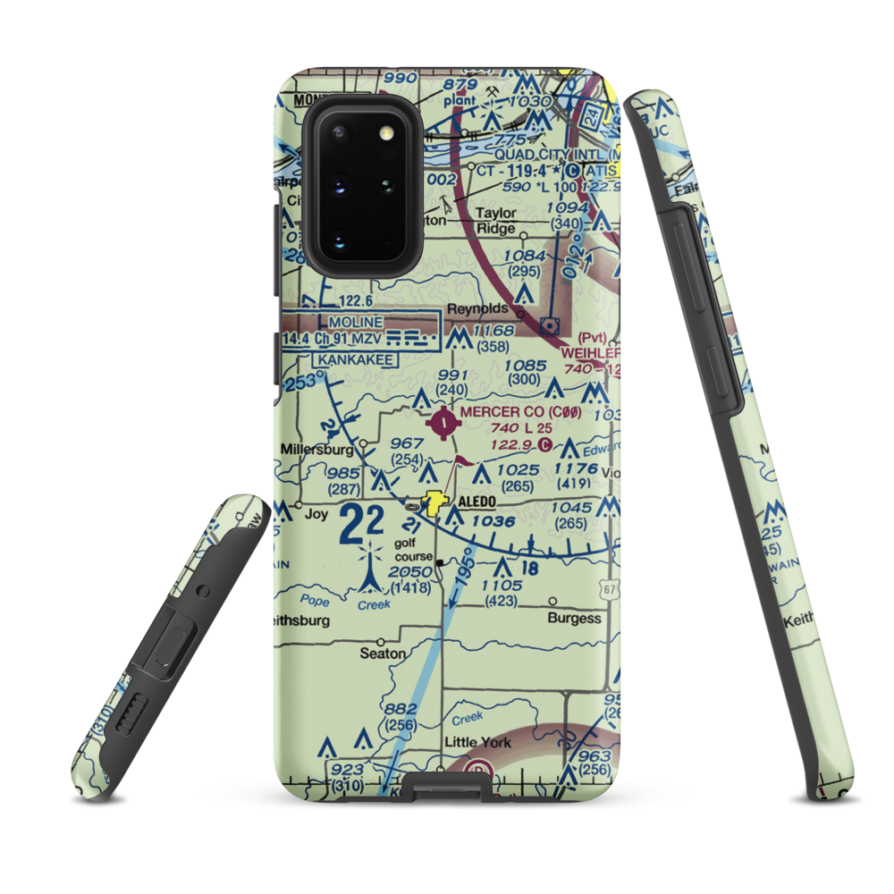 Mercer County Airport (C00) VFR Sectional Samsung Phone Case Samsung Galaxy S20 Plus model shown