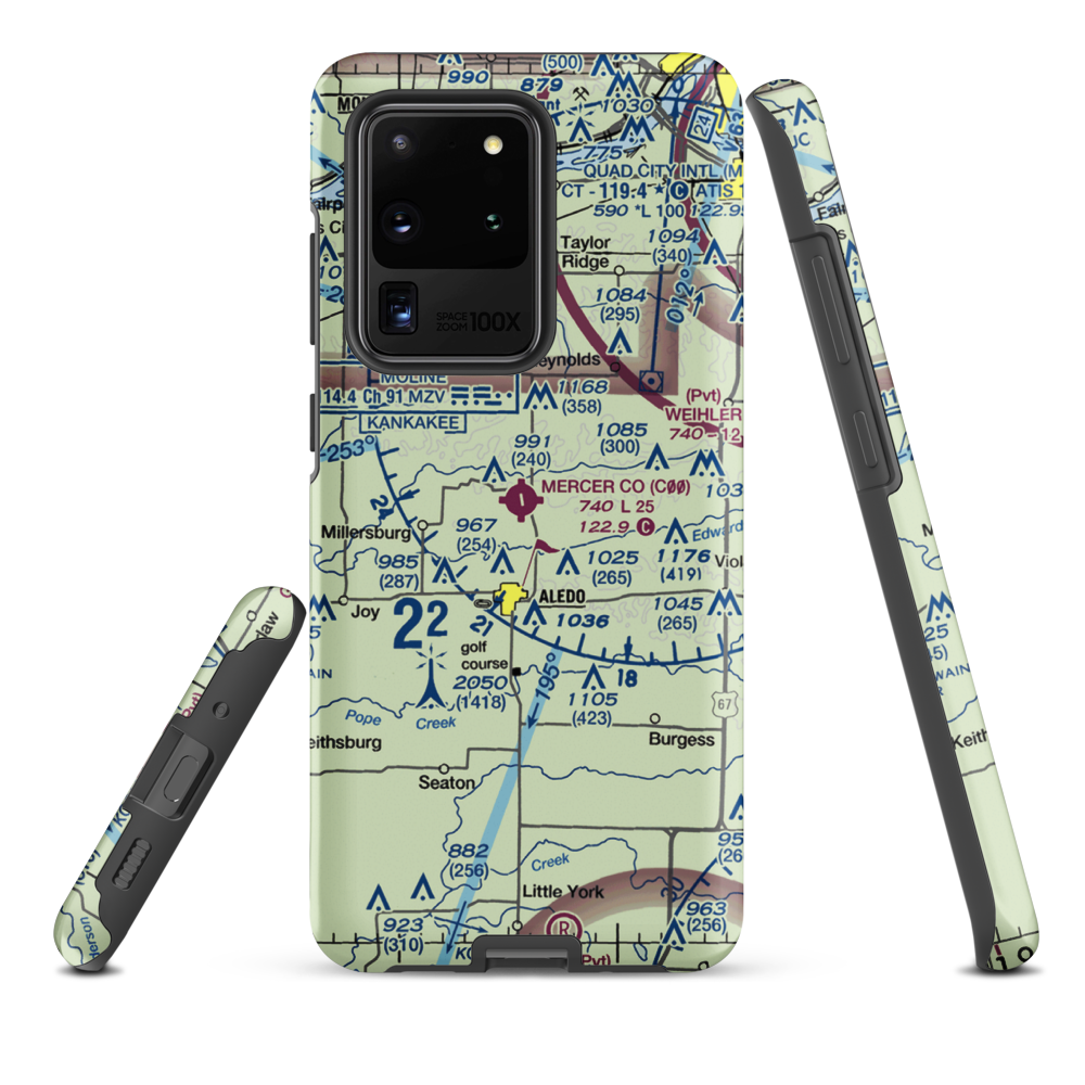 Mercer County Airport (C00) VFR Sectional Samsung Phone Case Samsung Galaxy S20 Ultra model shown