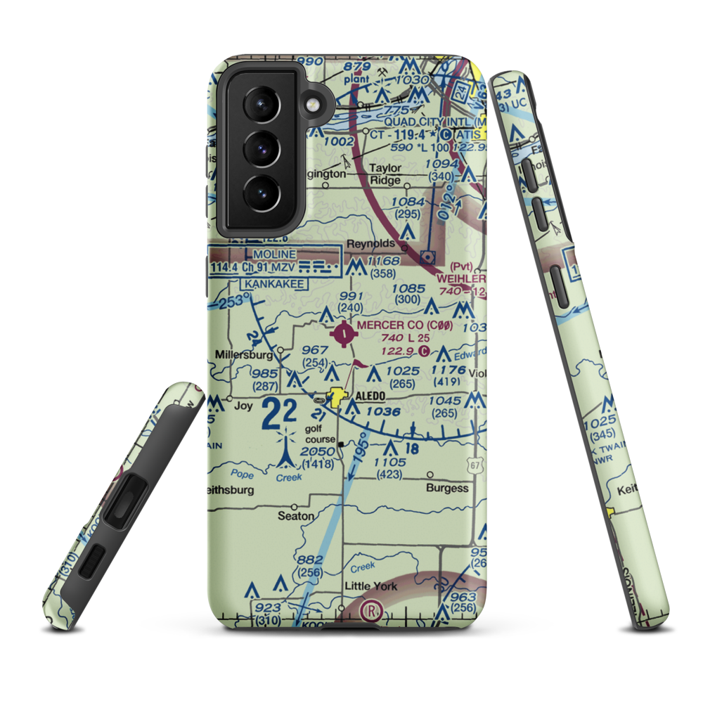 Mercer County Airport (C00) VFR Sectional Samsung Phone Case Samsung Galaxy S21 Plus model shown