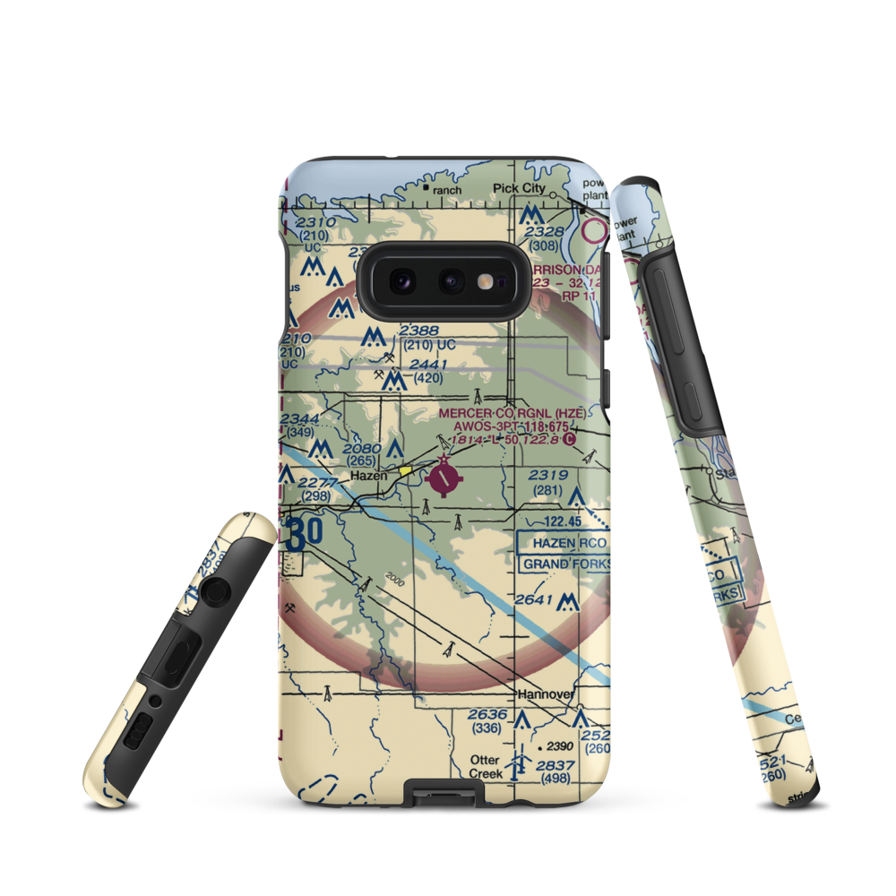 Mercer County Regional Airport (HZE) VFR Sectional Samsung Phone Case Samsung Galaxy S10 Plus model shown