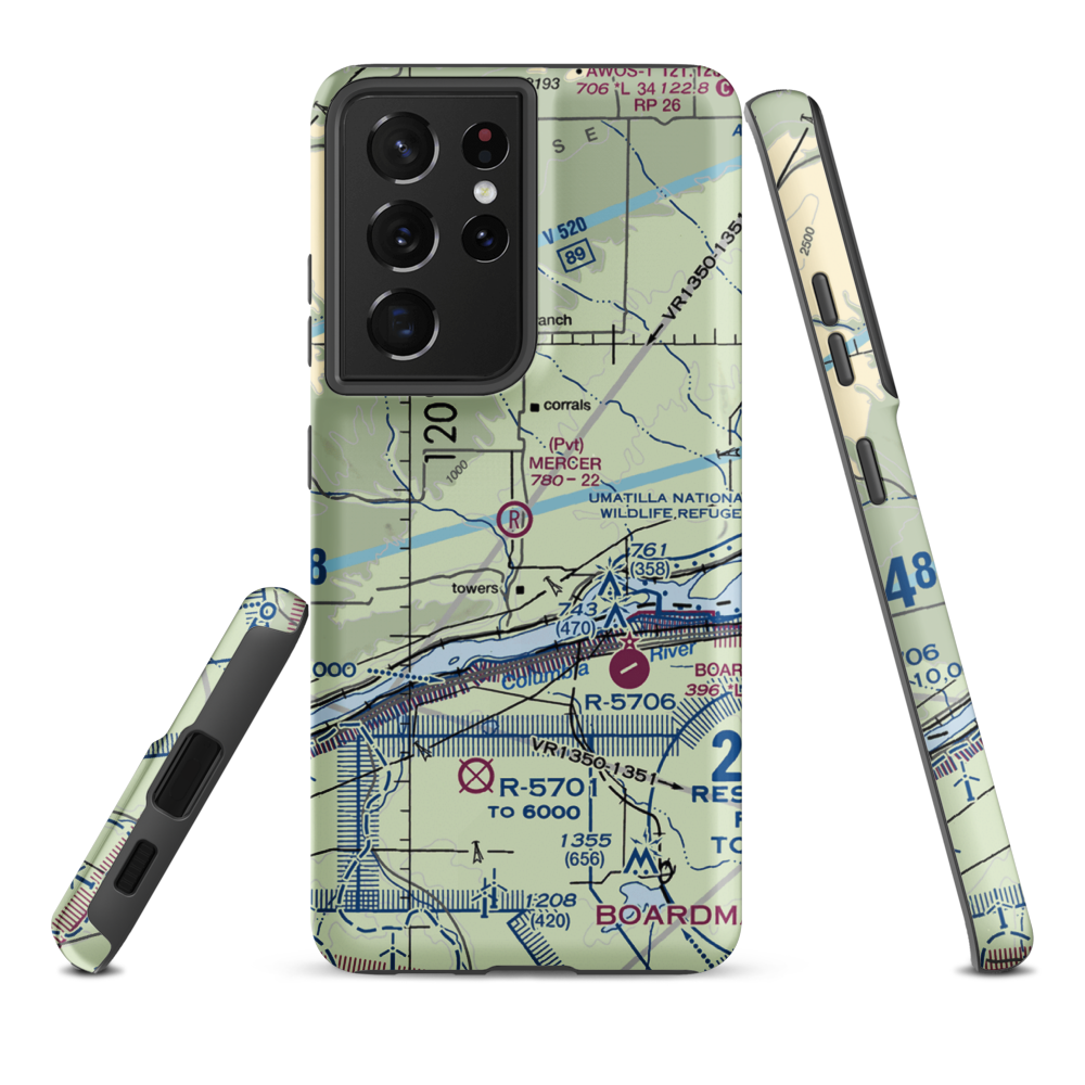 Mercer Ranch Airport (WA00) VFR Sectional Samsung Phone Case Samsung Galaxy S21 Ultra model shown