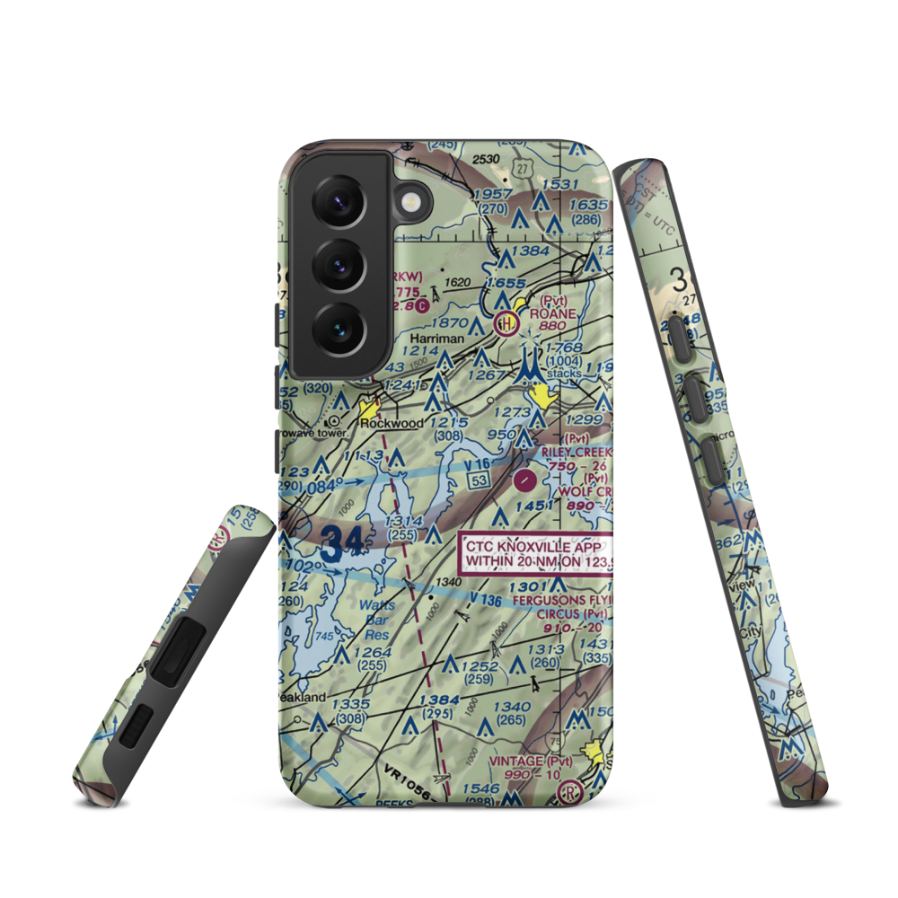 Merian Seaplane Base (3TN2) VFR Sectional Samsung Phone Case Samsung Galaxy S22 model shown