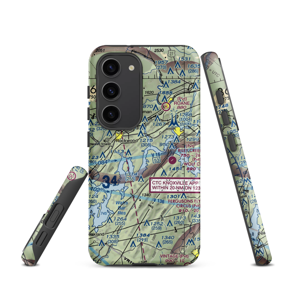 Merian Seaplane Base (3TN2) VFR Sectional Samsung Phone Case Samsung Galaxy S23 model shown