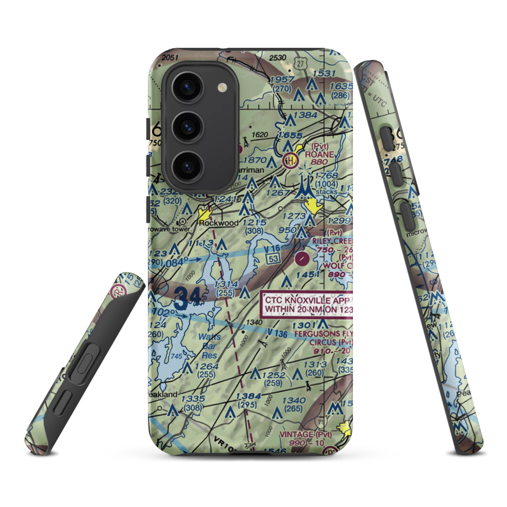 Merian Seaplane Base (3TN2) VFR Sectional Samsung Phone Case Samsung Galaxy S23 Plus model shown