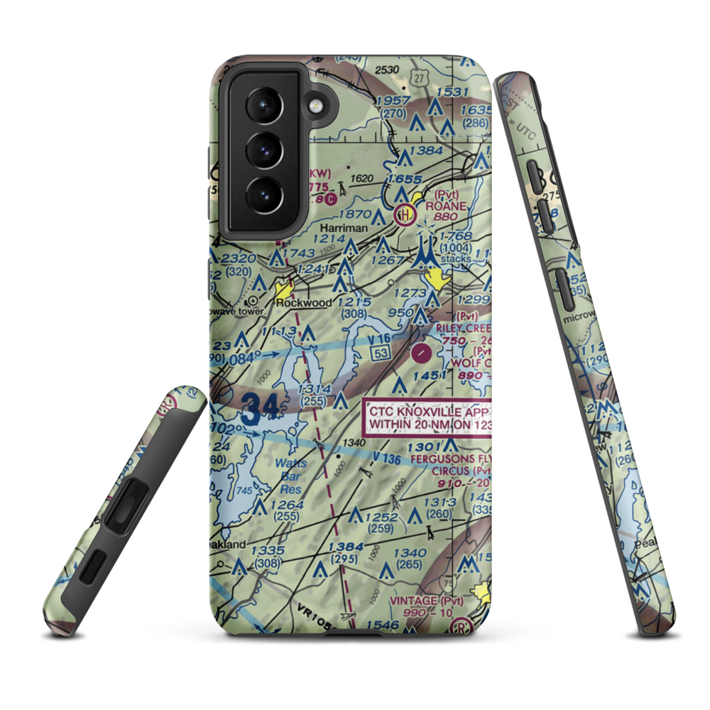 Merian Seaplane Base (3TN2) VFR Sectional Samsung Phone Case Samsung Galaxy S21 Plus model shown