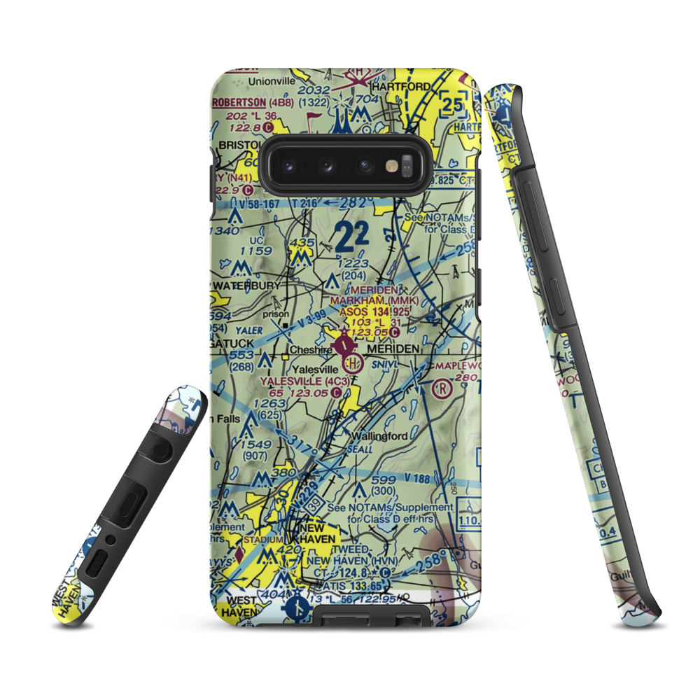 Meriden Markham Municipal Airport (MMK) VFR Sectional Samsung Phone Case Samsung Galaxy S10 Plus model shown